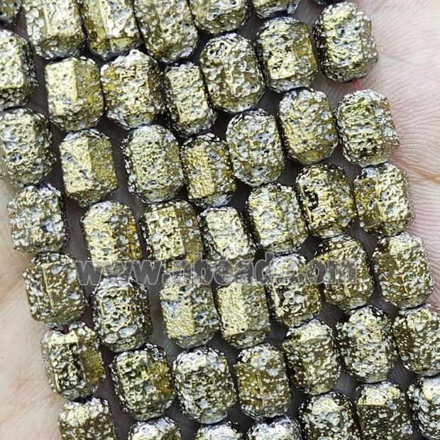 Hematite Bullet Beads Lt.gold Electroplated