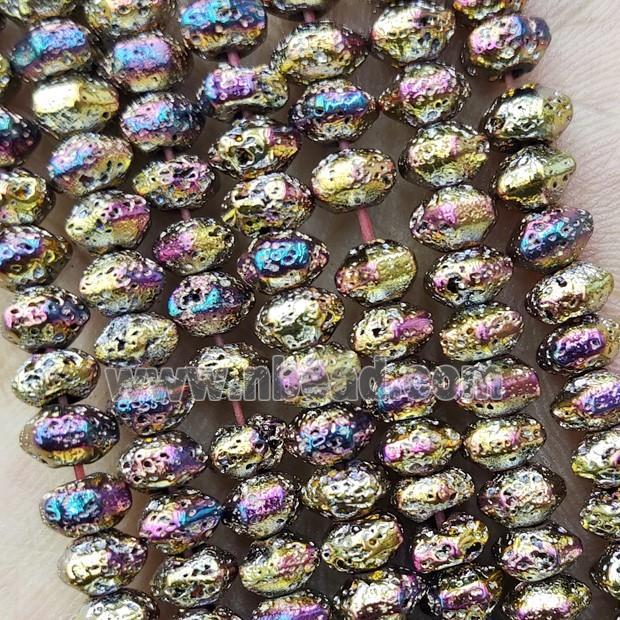 Hematite Rondelle Beads Multicolor Electroplated