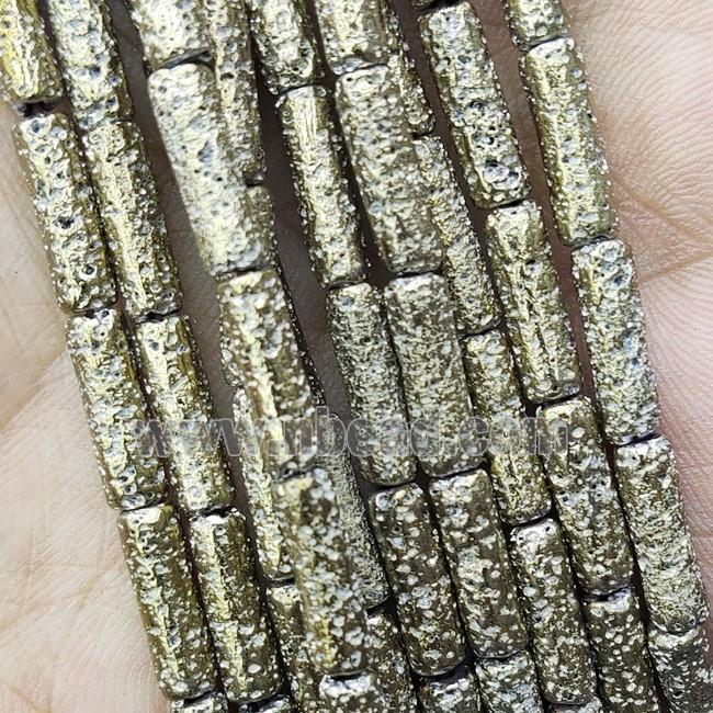 Hematite Tube Beads Lt.gold Electroplated