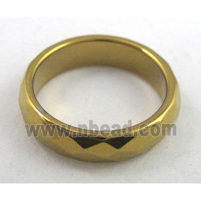 Magnetic Hematite Ring, gold