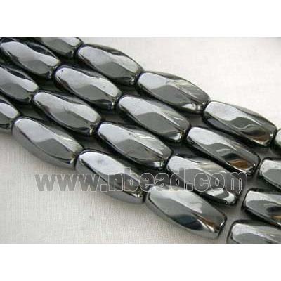 Magnetic Hematite beads, 6 facets twist, A grade