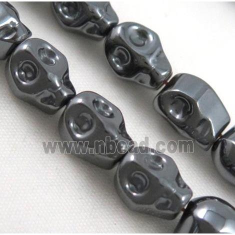 Hematite bead, no-magnetic, skull, black