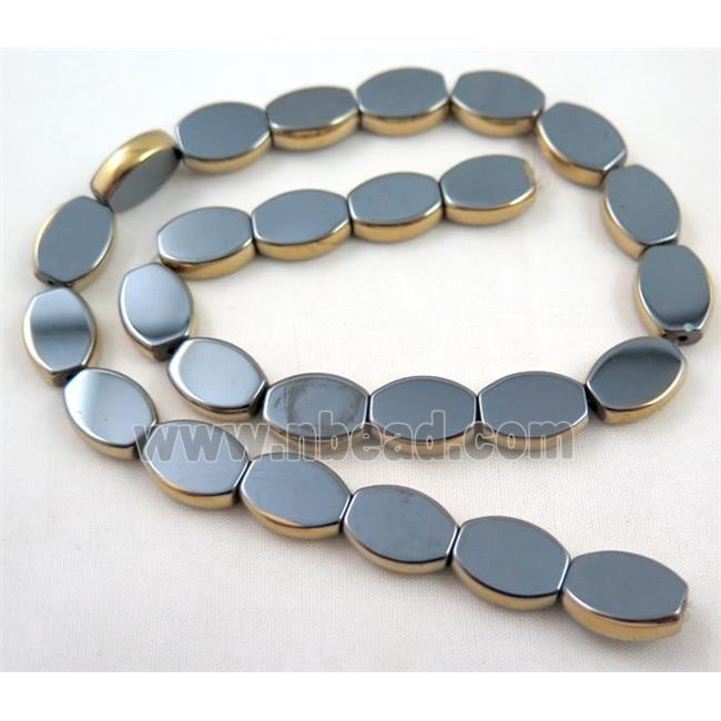 Hematite bead, no-Magnetic, gold electroplated