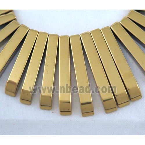 Hematite choker for necklace, gold electroplated