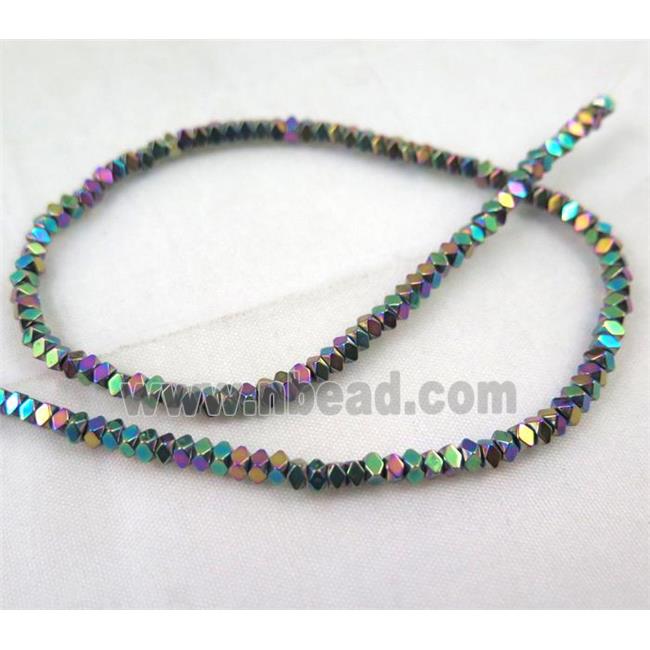 rainbow electroplated hematite rhombic seed beads