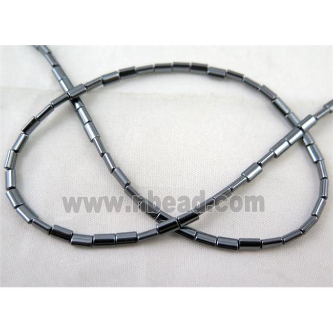 hematite tube beads, black electroplated