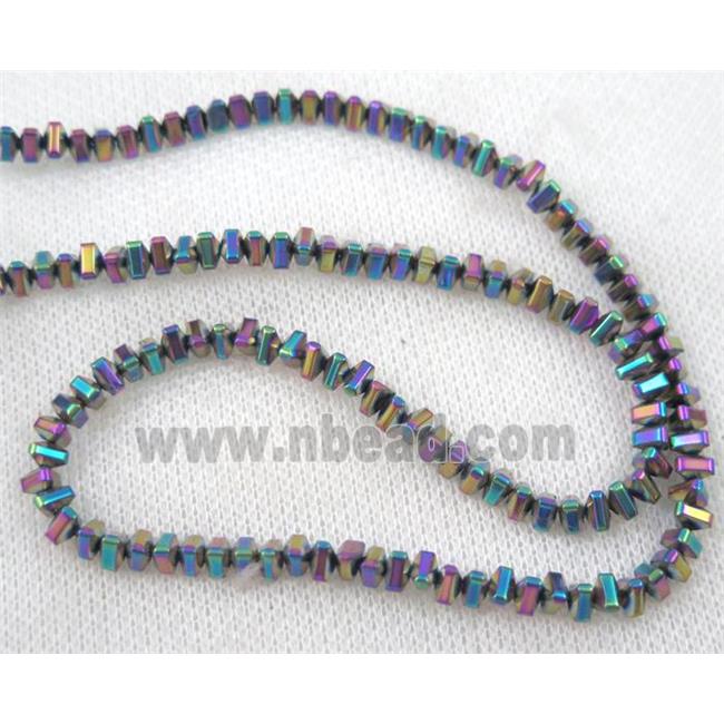 hematite beads, triangle, rainbow