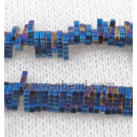 hematite beads, leaf, blue