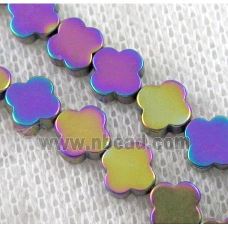 rainbow Hematite Clover Beads