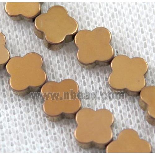 brown Hematite Clover Beads
