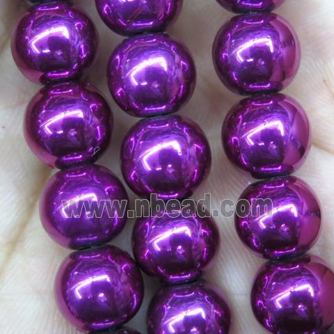 hotpink firelacquered Hematite Beads, round