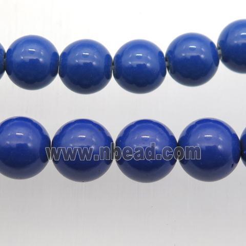 round Taiwan Hokutolite Beads, blue treated