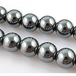 round black Magnetic Hematite Beads