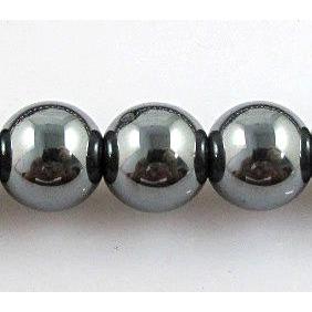 round Hematite Beads, non-magnetic, black