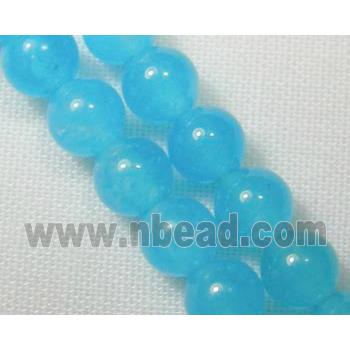 Jade beads, Round, aqua