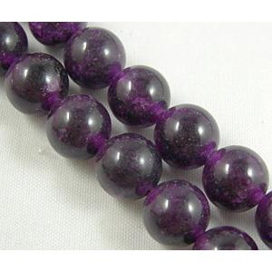 Jade beads, Round, Dark purple