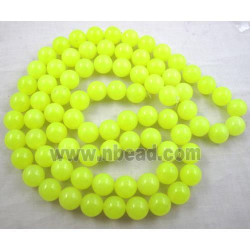 Jade Beads, round, yellow