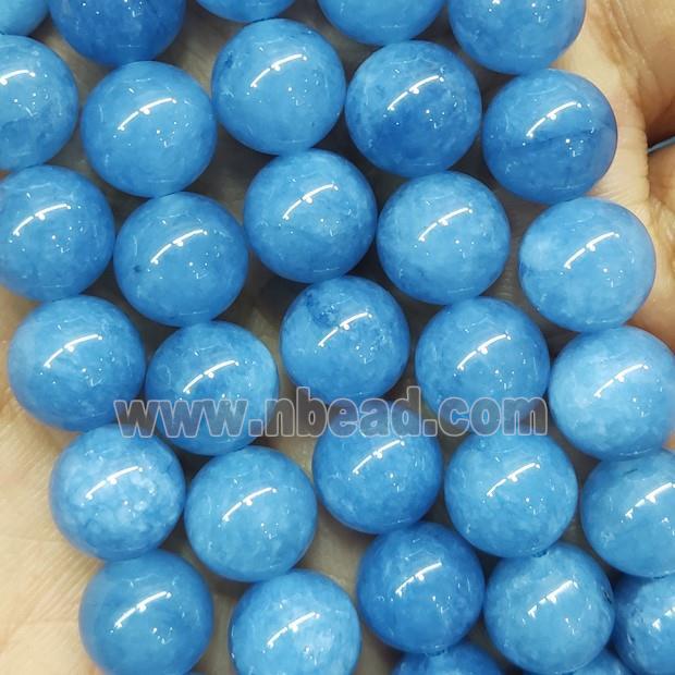 round Jade Beads blue dye