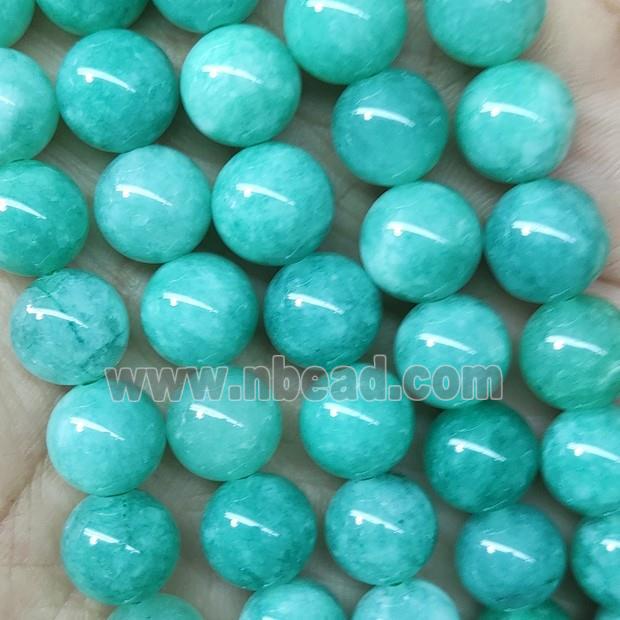 round Jade Beads, green dye