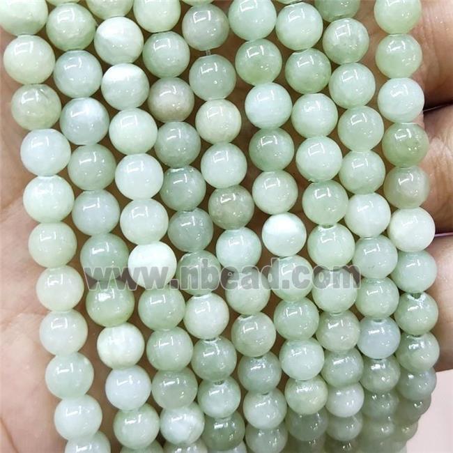 Natural Honey Jade Beads Green Dye Smooth Round