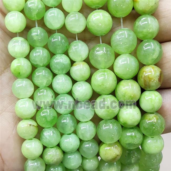 Green Jade Beads Smooth Round Dye
