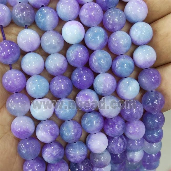 Jade Beads Lavender Dye Smooth Round