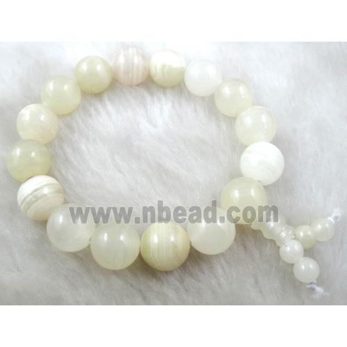 Natural Stretch Jade bracelet, white