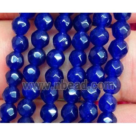 jade bead, faceted round, lapis lazuli