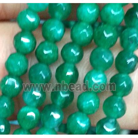 green jade beads, faceted round