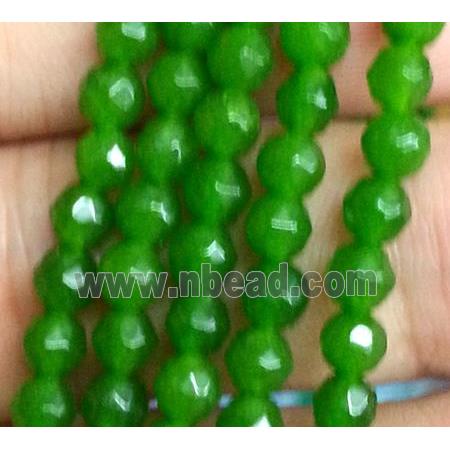 green jade bead, faceted round