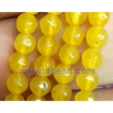 yellow jade beads, faceted round
