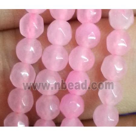 lt.pink jade beads, faceted round