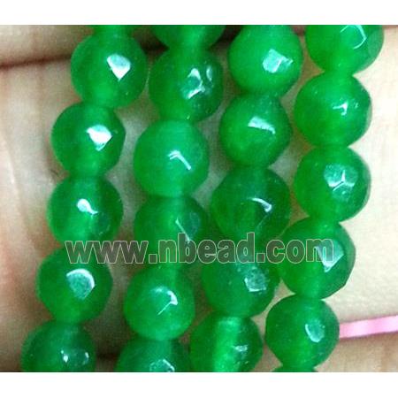 green jade bead, faceted round