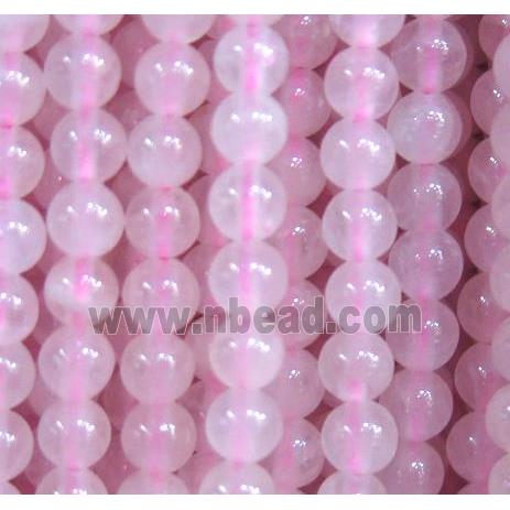 tiny Rose Quartz Beads, round, pink