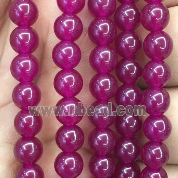 hotpink Malaysia Jade beads, round