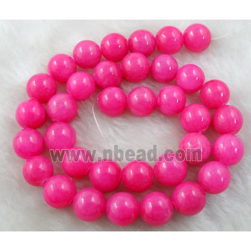 Natural Honey Jade Beads Smooth Round Red Dye