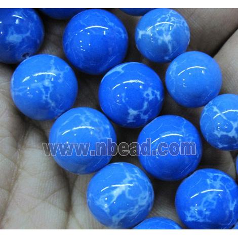 synthetic turquoise beads, round, sky-blue