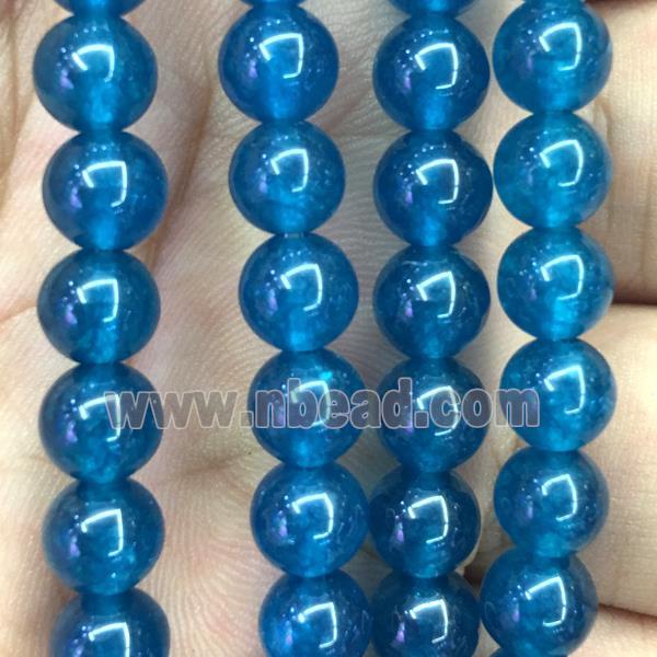 blue Malaysia Jade beads, round