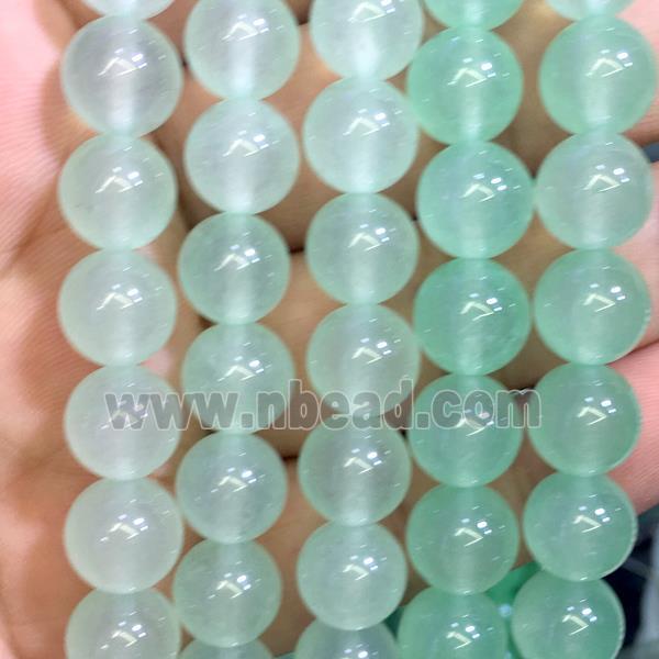 spring green Malaysia Jade beads, round