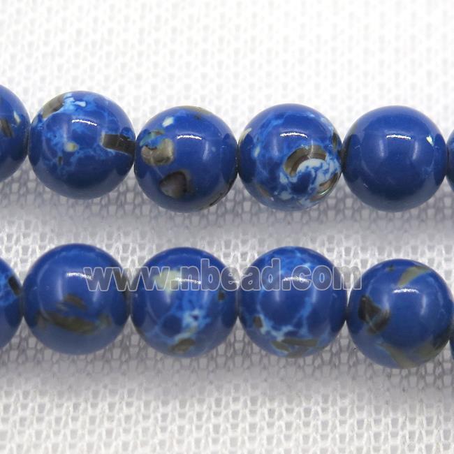 royalblue synthetic turquoise beads with shelled, round