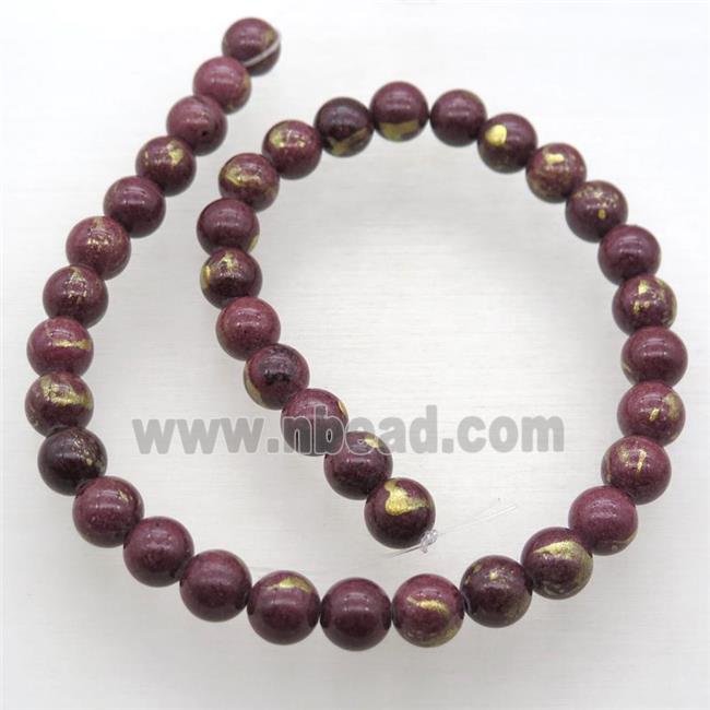 Liquor Red JinShan Jade beads, round