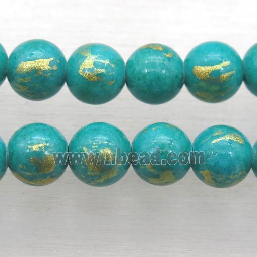 peacockgreen JinShan Jade round beads
