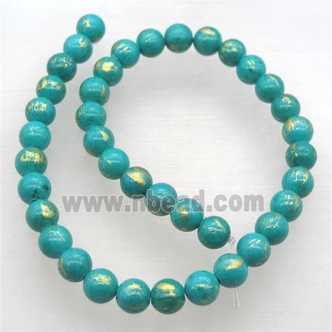 peacockgreen JinShan Jade round beads