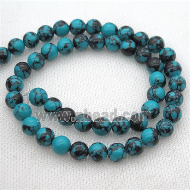 blue Synthetic Turquoise beads, round