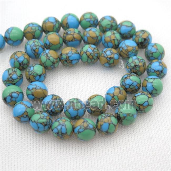 round Synthetic Turquoise Beads, multi color