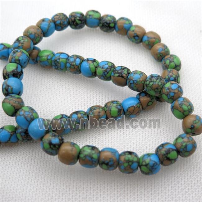 Synthetic Turquoise barrel beads, multi color