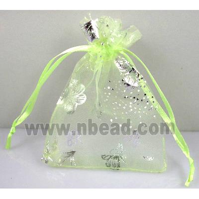 Organza bag, peak green