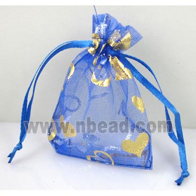 Organza bag, blue