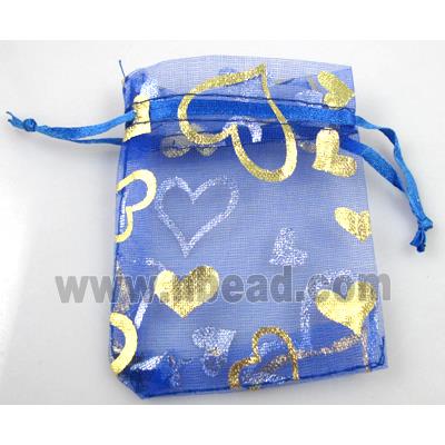 Organza bag, blue