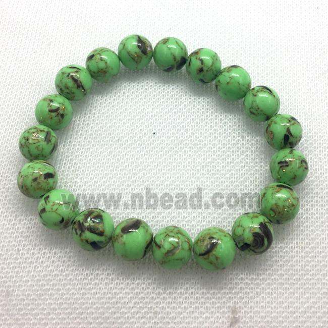 Stretch Jade bracelet, round, dye